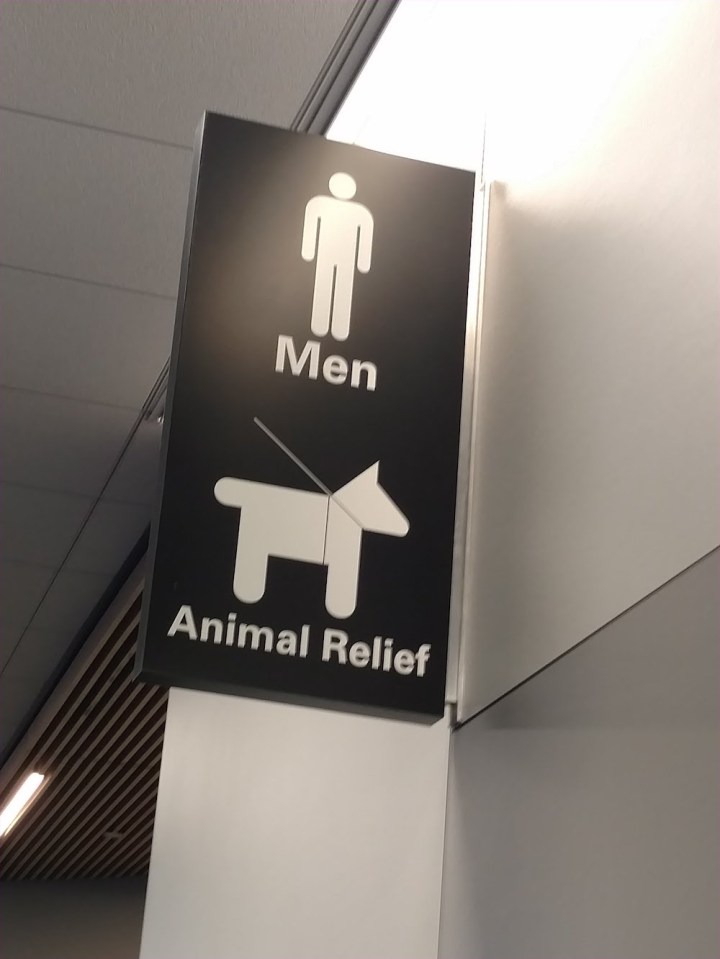 animal relief sign